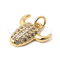 Brass Micro Pave Clear Cubic Zirconia Pendants&nbsp;KK-H267-078G-01