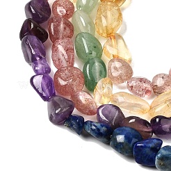 Natural Strawberry Quartz & Citrine & Amethyst & Green Aventurine & Lapis Lazuli Beads Strands&nbsp;G-L610-B15-01