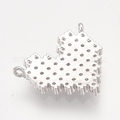 Brass Micro Pave Cubic Zirconia Pendants&nbsp;X-ZIRC-S061-122P