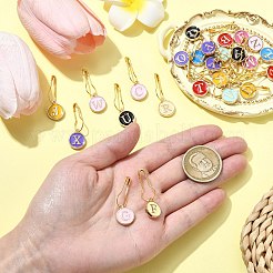 Alloy Enamel Flat Round with Letter A~Z Locking Stitch Marker Sets&nbsp;FIND-CJC0010-113
