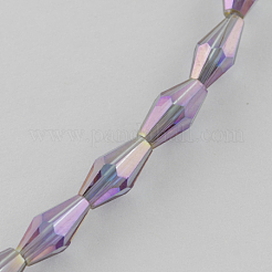 Electroplate Glass Beads Strands&nbsp;EGLA-R021-8x4mm-02
