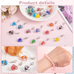 24Pcs 12 Colors Handmade Luminous Lampwork European Dangle Charms&nbsp;PALLOY-AB00086