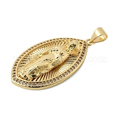 Brass Pave Clear Cubic Zirconia Pendants&nbsp;KK-L267-04G