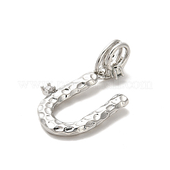 Rack Plating Brass Micro Pave Cubic Zirconia European Dangle Charms&nbsp;KK-L210-015P-U