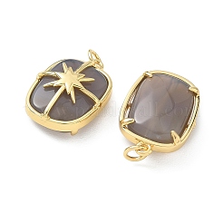 Brass & Natural Grey Agate Pendants&nbsp;GG-CBAD360-19G-01