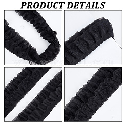 4M 2 Colors 3-Layer Pleated Chiffon Flower Lace Trim&nbsp;OCOR-GF0002-35