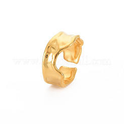 Ion Plating(IP) 304 Stainless Steel Twist Open Cuff Ring for Women&nbsp;RJEW-S405-234G