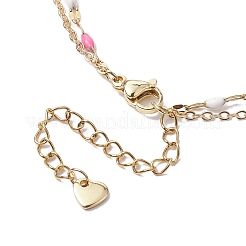 304 Stainless Steel Enamel Link Chains Anklets&nbsp;AJEW-AN00589-02