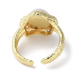 Rack Plating Brass Micro Pave Cubic Zirconia Open Ring&nbsp;RJEW-K247-05G