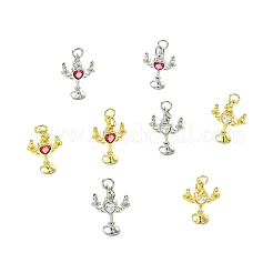 8Pcs 4 Styles Brass Micro Pave Cubic Zirconia Pendants&nbsp;KK-CJ0004-23