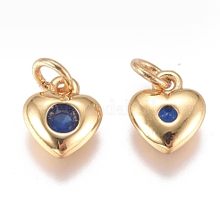 Brass Micro Pave Cubic Zirconia Charms&nbsp;ZIRC-G168-58G