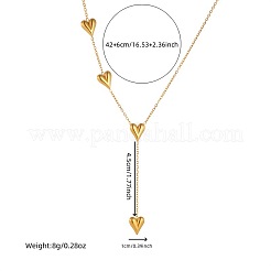 Heart 304 Stainless Steel Pendant Y Necklaces for Women&nbsp;WGCB0A8-02
