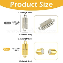10 Bags Brass Magnetic Clasps with Loops&nbsp;KK-FS0002-02P