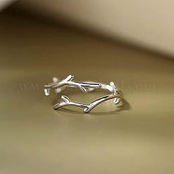 Deer Horn Rhodium Plated 925 Sterling Silver Cuff Rings&nbsp;FS-WGD6B3D-01