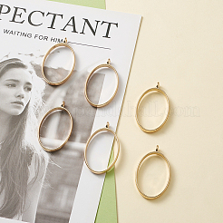 Rack Plating Alloy Open Back Bezel Pendants&nbsp;PALLOY-TA0001-10G