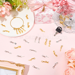 52Pcs 2 Colors Alloy Letter A~Z Pendant Decorations&nbsp;HJEW-BM0001-69