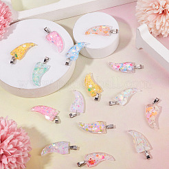 15Pcs Luminous Resin Sequins Pendants&nbsp;RESI-TA0004-20A