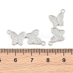Brass Micro Pave Clear Cubic Zirconia Connector Charms&nbsp;CU-CBA908F-04P-06