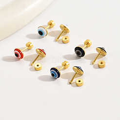 4 Pairs Stainless Steel Evil Eye Stud Earrings&nbsp;GH5342