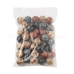 40Pcs 5 Colors Printed Schima Wood Beads&nbsp;WOOD-FS0001-47