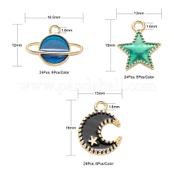 72Pcs Alloy Enamel Pendants&nbsp;ENAM-LS0001-51