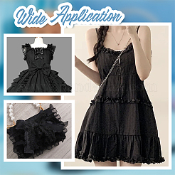 Polyester Elastic Pleated Lace Ribbon&nbsp;OCOR-WH0036-70A