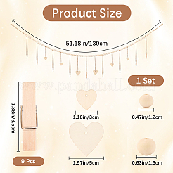 Wall Hanging Photo Display with Wooden Beads Garland&nbsp;AJEW-WH20011-54E