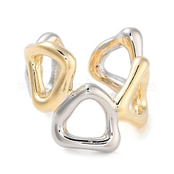 Brass Triangle Open Cuff Ring for Women&nbsp;RJEW-C102-14GP
