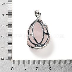 Natural Rose Quartz Teardrop Pendants&nbsp;G-G112-03P-05
