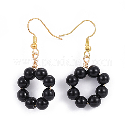 Natural Gemstone Dangle Earrings&nbsp;EJEW-JE03300