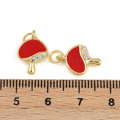 Brass Micro Pave Cubic Zirconia Charms&nbsp;KK-C114-07G