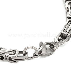 Non-Tarnish 304 Stainless Steel Byzantine Chain Bracelets Hand Polished for Men&nbsp;BJEW-B093-05P
