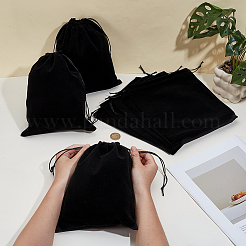 16Pcs Rectangle Black Velvet Pouches&nbsp;TP-NB0001-82