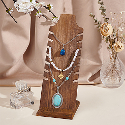 Wooden Slant Back Necklace Display Board&nbsp;NDIS-WH0016-04B-01