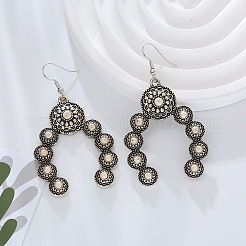 Alloy Synthetic Turquoise Arch Dangle Earrings&nbsp;FS-WG5C75B-01