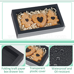 Foldable Paper Drawer Boxes with Clear Plastic Cover&nbsp;CON-WH0095-68A-04