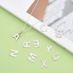 Non-Tarnish 304 Stainless Steel Alphabet Charms&nbsp;X-STAS-O073-01