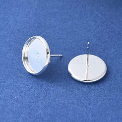 Brass Ear Studs Settings&nbsp;IFIN-Q005-S-NF