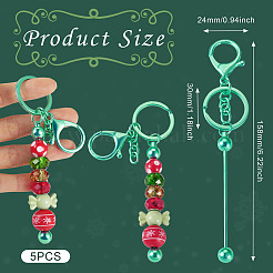 5Pcs Alloy and Brass Bar Beadable Keychain for Jewelry Making DIY Crafts&nbsp;DIY-SW0001-16A