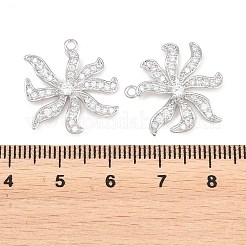 Brass Micro Pave Clear Cubic Zirconia Pendants&nbsp;KK-H287-06P