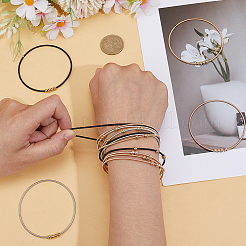 16Pcs 4 Colors Stainless Steel Satellite Chains Stretch Bracelet for Women&nbsp;BJEW-SP0001-17