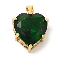 Golden Brass Micro Pave Cubic Zirconia Pendants&nbsp;KK-C072-37G
