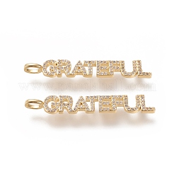Brass Micro Pave Clear Cubic Zirconia Pendants&nbsp;ZIRC-L091-053G