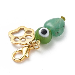 Natural Gemstone Heart Pendant Decorations&nbsp;HJEW-JM00809