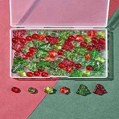 80Pcs 7 Styles Transparent Glass Beads Strands&nbsp;EGLA-FS0001-45