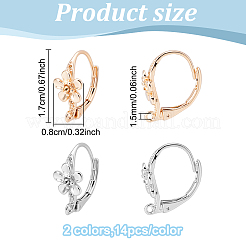 28Pcs 2 Colors Brass Leverback Earring Findings&nbsp;KK-ME0001-12