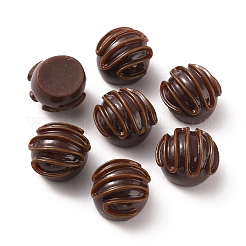 Round Chocolate Opaque Resin Cabochos&nbsp;RESI-WH0026-71A