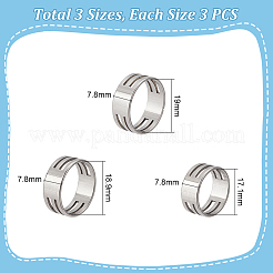 9Pcs 3 Styles 201 Stainless Steel Auxiliary  Ring&nbsp;TOOL-UN0001-29