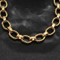 304 Stainless Steel Twisted Oval Link Chain Necklaces&nbsp;NJEW-R023-13G