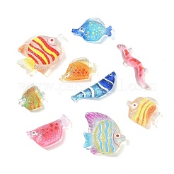 45Pcs 9 Styles Fish Transparent Resin Cabochons&nbsp;CRES-CJZ0009-01
